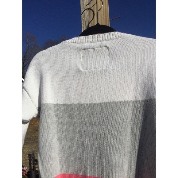 Jack Willis knitwear womens sweater size 2 white pink colorblock cotton England - Picture 4 of 10